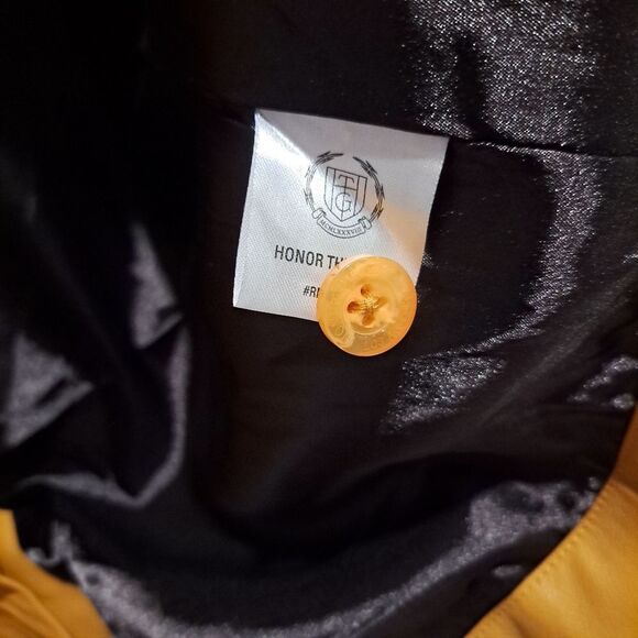 Honor The Gift Vegan Leather Belted Trench Coat Jacket Mustard Yellow sz XL NWT - Picture 14 of 15